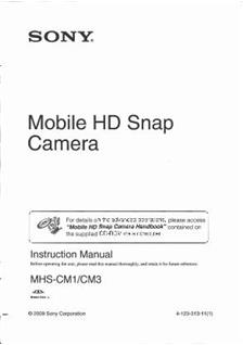 Sony MHS CM 1 manual. Camera Instructions.